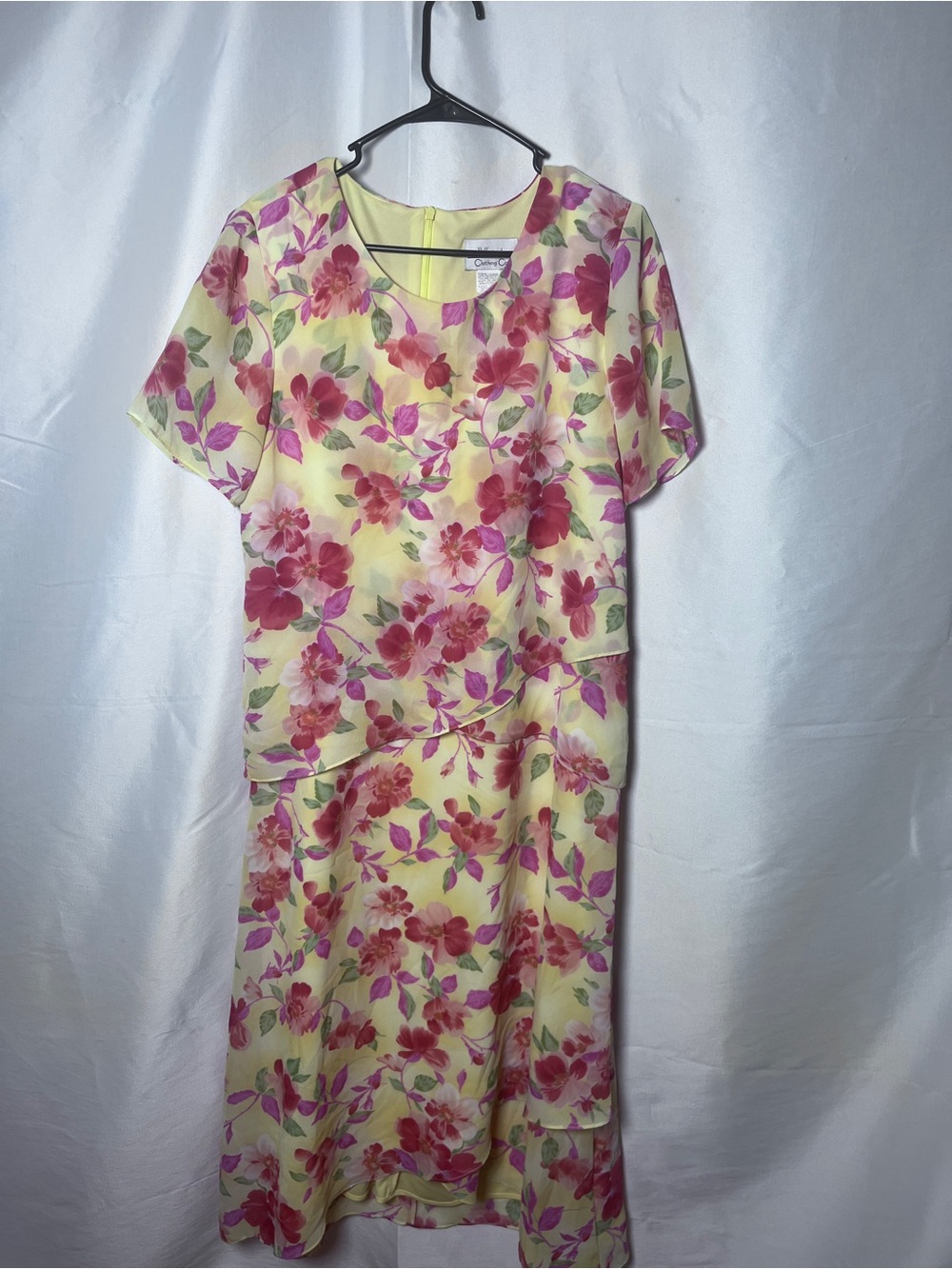 Yellow Floral Layered Dress